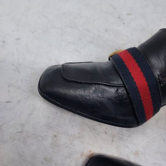 GUCCI BLACK GG PEYTON PEARL LEATHER HEEL SHOE - Picture 12 of 12